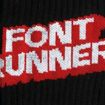 Graphic Typography Sport Socks. "Font Runner" Lettering