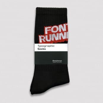 Graphic Typography Sport Socks. "Font Runner" Lettering