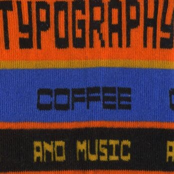 Vibrant graphic striped socks - "Typography, Coffee and Music"