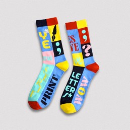 Vibrant color-block socks